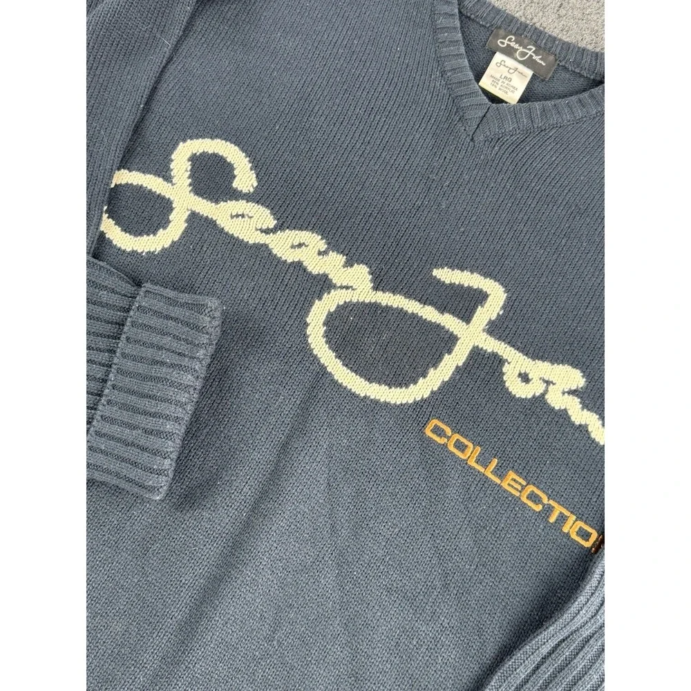 Vintage Sean John Collection Sweater Mens L Spellout Logo Knit